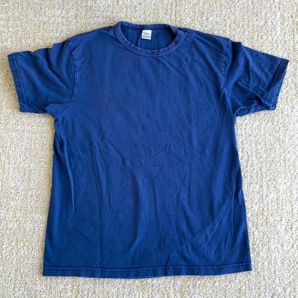 Vintage The Real Mccoy's Mens Large Navy Everything in Sporting Goods T-shirt